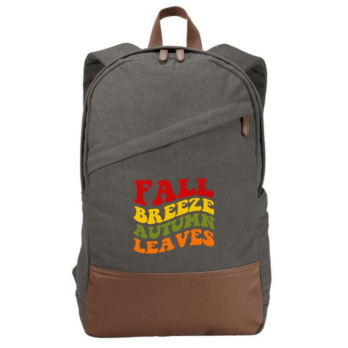 Fall Breeze Autumn Leaves Retro Cotton Canvas Backpack