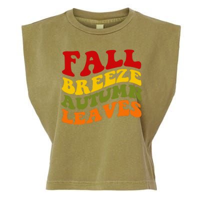 Fall Breeze Autumn Leaves Retro Garment-Dyed Women's Muscle Tee