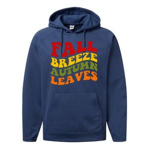 Fall Breeze Autumn Leaves Retro Performance Fleece Hoodie