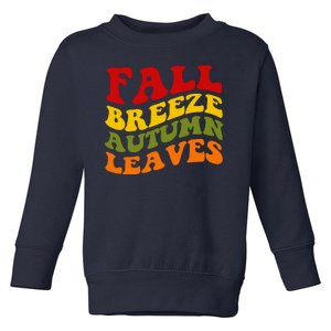 Fall Breeze Autumn Leaves Retro Toddler Sweatshirt