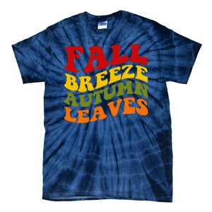 Fall Breeze Autumn Leaves Retro Tie-Dye T-Shirt