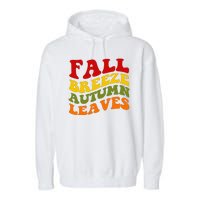 Fall Breeze Autumn Leaves Retro Garment-Dyed Fleece Hoodie