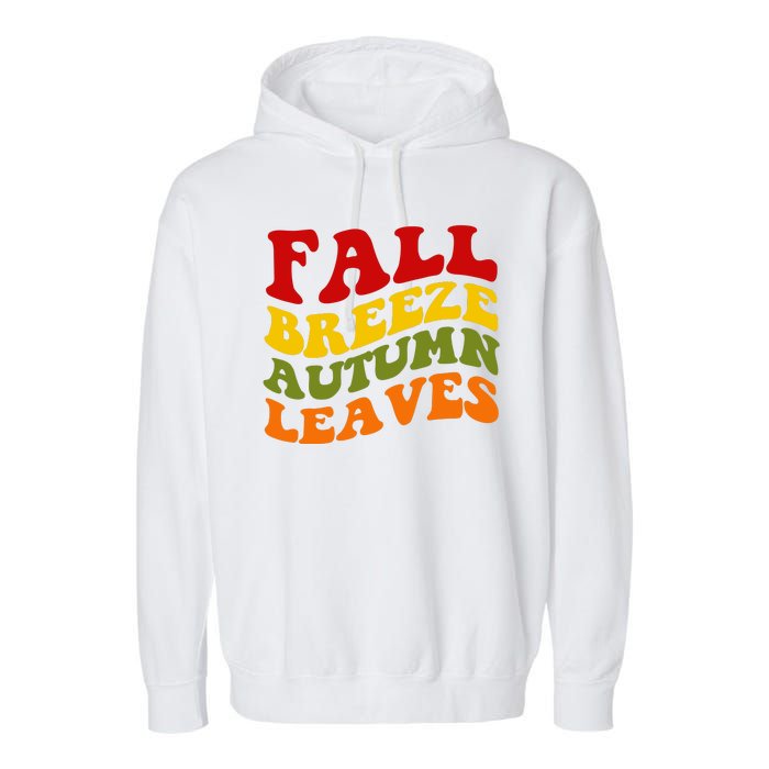 Fall Breeze Autumn Leaves Retro Garment-Dyed Fleece Hoodie