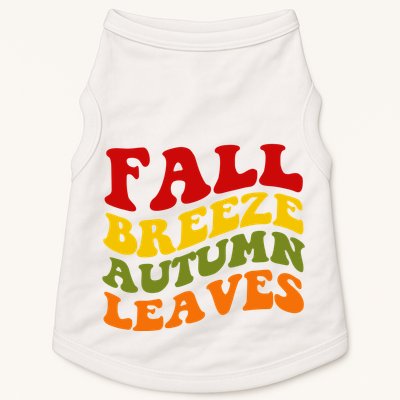 Fall Breeze Autumn Leaves Retro Doggie Tank