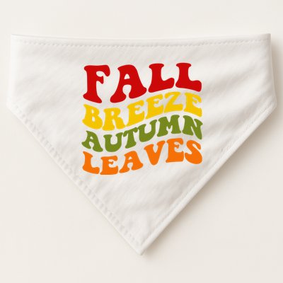 Fall Breeze Autumn Leaves Retro USA-Made Doggie Bandana