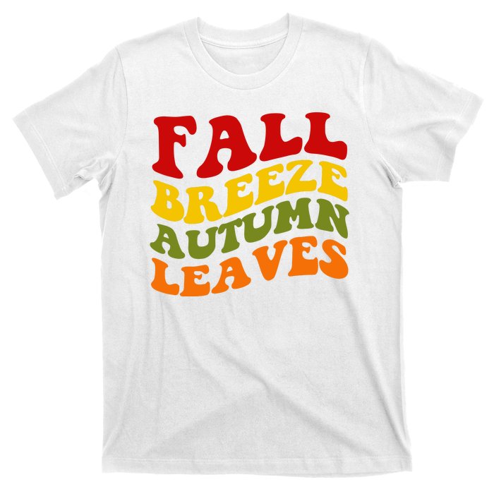 Fall Breeze Autumn Leaves Retro T-Shirt