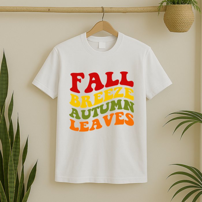 Fall Breeze Autumn Leaves Retro T-Shirt