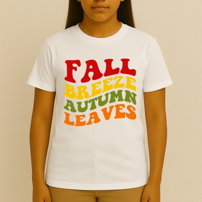 Fall Breeze Autumn Leaves Retro T-Shirt