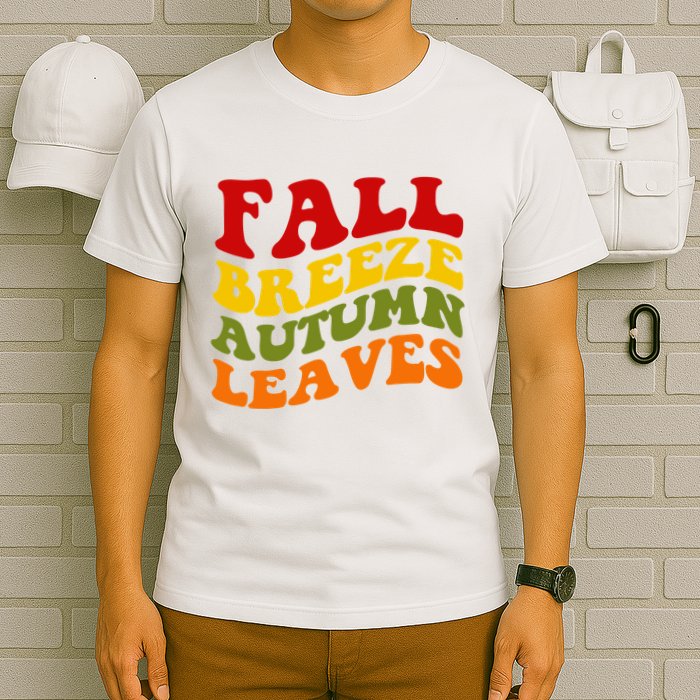 Fall Breeze Autumn Leaves Retro T-Shirt