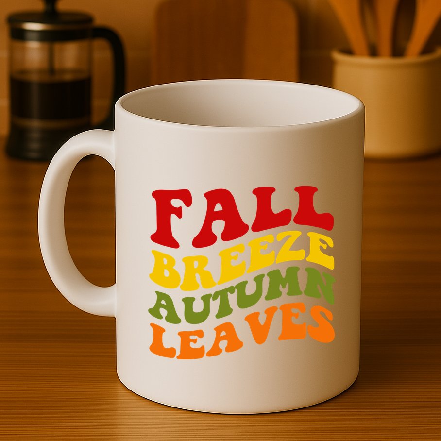 Fall Breeze Autumn Leaves Retro Mug