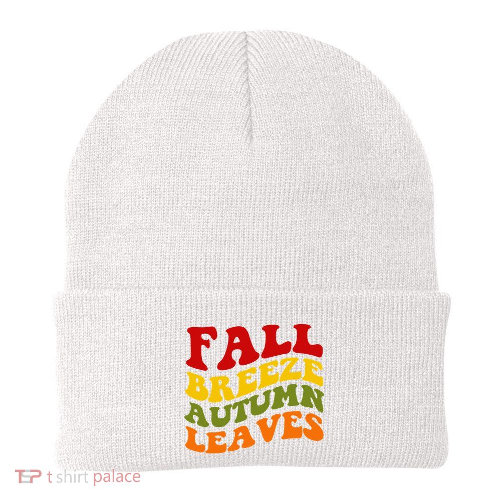 Fall Breeze Autumn Leaves Retro Beanie
