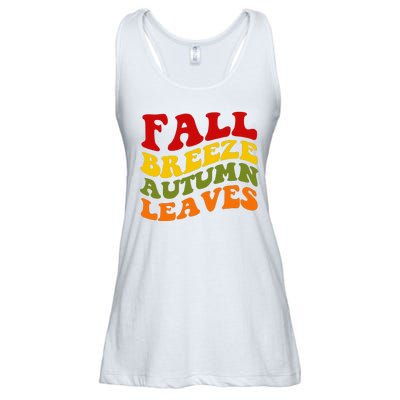 Fall Breeze Autumn Leaves Retro Ladies Essential Flowy Tank