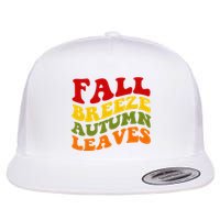 Fall Breeze Autumn Leaves Retro Flat Bill Trucker Hat