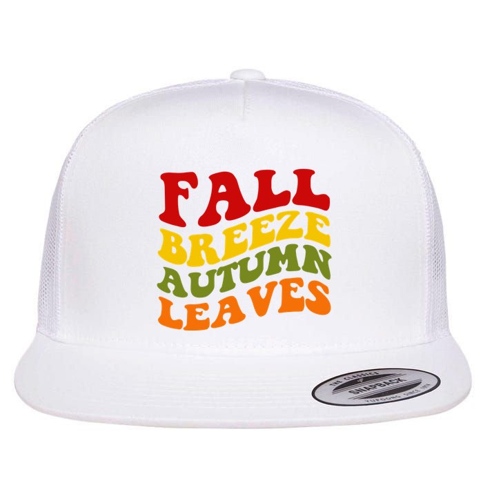 Fall Breeze Autumn Leaves Retro Flat Bill Trucker Hat