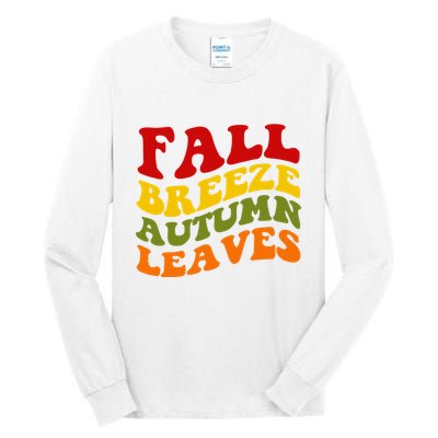 Fall Breeze Autumn Leaves Retro Tall Long Sleeve T-Shirt