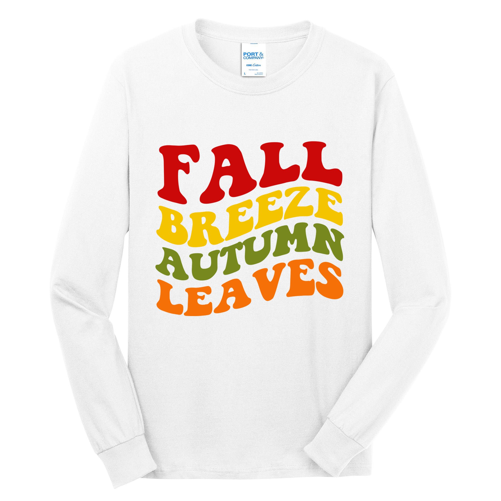 Fall Breeze Autumn Leaves Retro Tall Long Sleeve T-Shirt