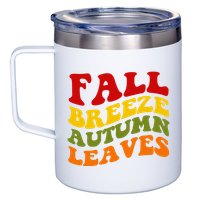 Fall Breeze Autumn Leaves Retro 12oz Stainless Steel Coffee Mug