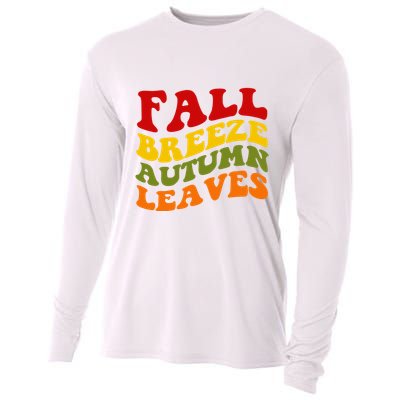 Fall Breeze Autumn Leaves Retro Cooling Performance Long Sleeve Crew