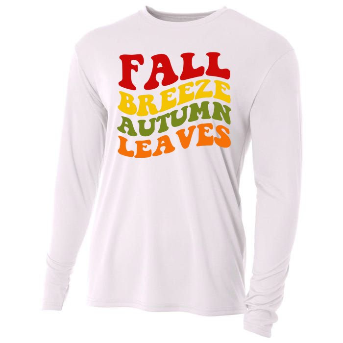 Fall Breeze Autumn Leaves Retro Cooling Performance Long Sleeve Crew