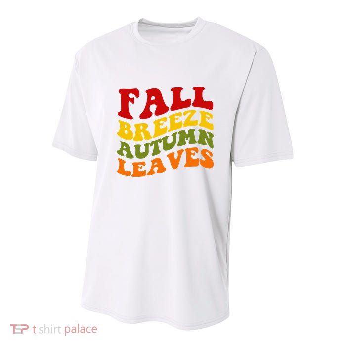 Fall Breeze Autumn Leaves Retro Youth Performance Sprint T-Shirt