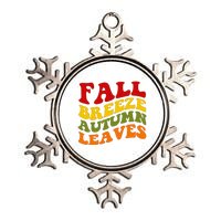 Fall Breeze Autumn Leaves Retro Metallic Star Ornament