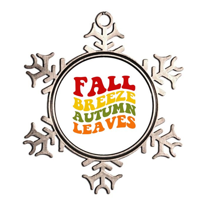 Fall Breeze Autumn Leaves Retro Metallic Star Ornament