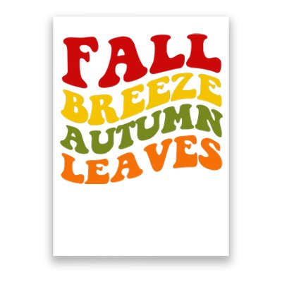 Fall Breeze Autumn Leaves Retro Poster