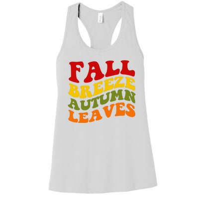 Fall Breeze Autumn Leaves Retro Women's Racerback Tank