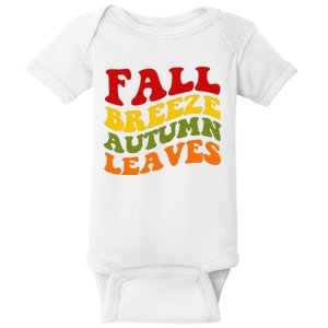 Fall Breeze Autumn Leaves Retro Baby Bodysuit