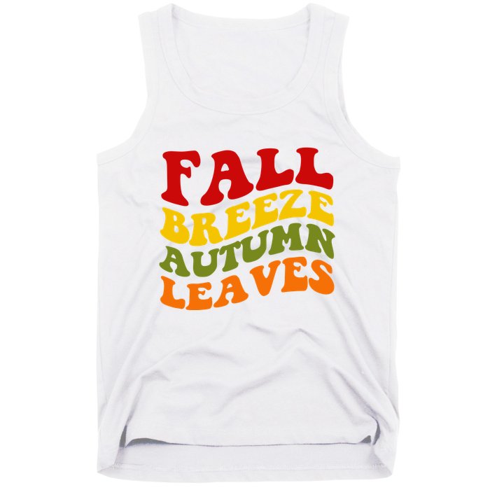 Fall Breeze Autumn Leaves Retro Tank Top