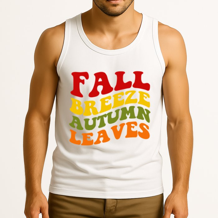 Fall Breeze Autumn Leaves Retro Tank Top