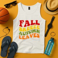 Fall Breeze Autumn Leaves Retro Tank Top