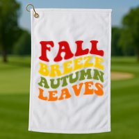 Fall Breeze Autumn Leaves Retro Golf Towel