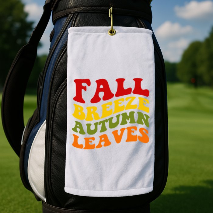 Fall Breeze Autumn Leaves Retro Golf Towel