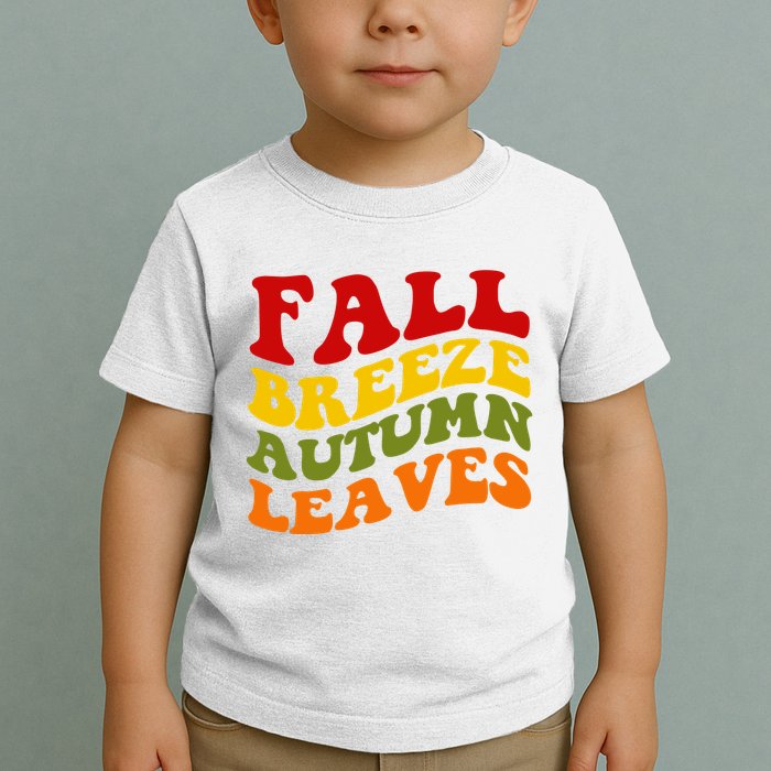 Fall Breeze Autumn Leaves Retro Toddler T-Shirt