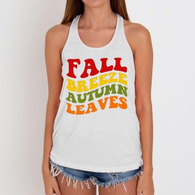 Fall Breeze Autumn Leaves Retro Women's Knotted Racerback Tank