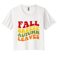 Fall Breeze Autumn Leaves Retro Crop Top