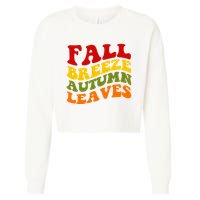 Fall Breeze Autumn Leaves Retro Cropped Pullover Crew