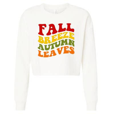 Fall Breeze Autumn Leaves Retro Cropped Pullover Crew