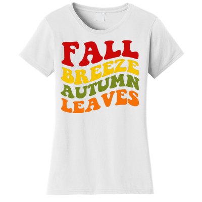 Fall Breeze Autumn Leaves Retro Women's T-Shirt