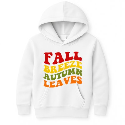 Fall Breeze Autumn Leaves Retro Kids Hoodie