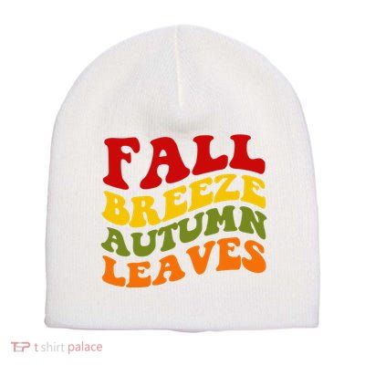 Fall Breeze Autumn Leaves Retro Short Acrylic Beanie