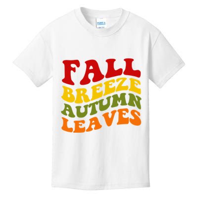 Fall Breeze Autumn Leaves Retro Kids T-Shirt
