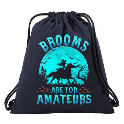 Funny Brooms Are For Beginners Or Amateurs Horses Witch Halloween Drawstring Bag