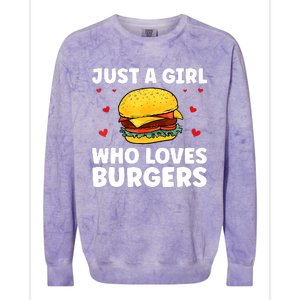 Funny Burger Art For Girl Women Hamburger Cheeseburger Lover Colorblast Crewneck Sweatshirt