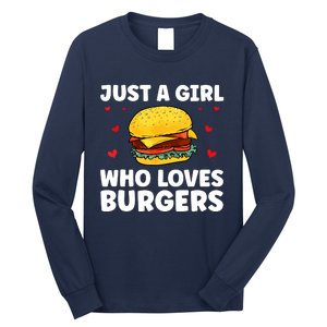 Funny Burger Art For Girl Women Hamburger Cheeseburger Lover Long Sleeve Shirt