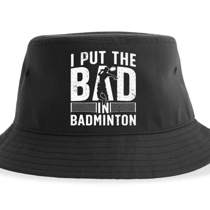 Funny Badminton Art For Men Women Shuttlecock Sport Player Sustainable Bucket Hat