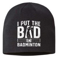 Funny Badminton Art For Men Women Shuttlecock Sport Player Sustainable Beanie