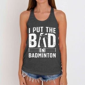 Funny Badminton Art For Men Women Shuttlecock Sport Player Women's Knotted Racerback Tank