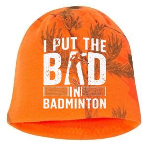 Funny Badminton Art For Men Women Shuttlecock Sport Player Kati - Camo Knit Beanie